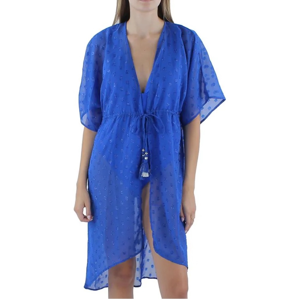 Club Z Collection Metallic Kimono Cover-Up